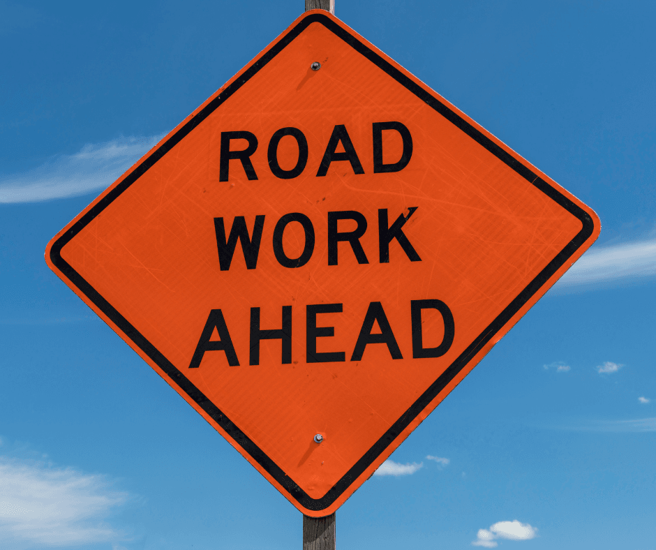 Road work signage