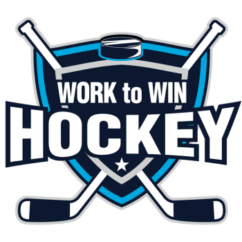 graphic of a trophy with a pair of hockey sticks in front